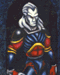 <p>By Wolf Reven</p><p>This is an oil painting of Kain from Blood Omen era that I did a whle back.  Yes, I realize that it's more or less an exact copy of Kain from the inventory menu.  But this was the first time I experimented with oil paints and I wanted to do something to hold my intrest.  The background around the edges actually has a texture to it, created by mixing sand with thick paint.  The original measures 12.5in X 21.25in in size.</p>